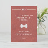 Bent u mijn Groomsman? Uitnodiging (Staand voorkant)