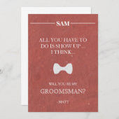 Bent u mijn Groomsman? Uitnodiging (Voorkant / Achterkant)