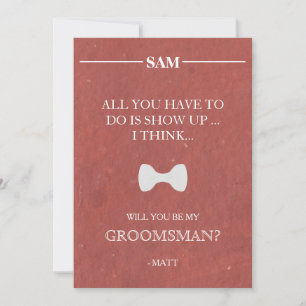 Bent u mijn Groomsman? Uitnodiging
