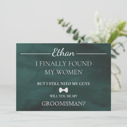 Bent u mijn Groomsman? Uitnodiging (Staand voorkant)