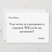 Bent u mijn Groomsman? Uitnodiging (Achterkant)