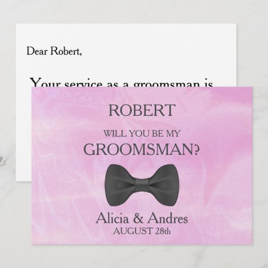 Bent u mijn Groomsman? Uitnodiging (Voorkant / Achterkant)