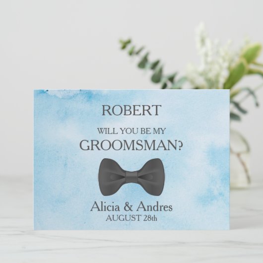 Bent u mijn Groomsman? Uitnodiging (Staand voorkant)