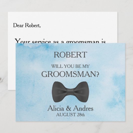 Bent u mijn Groomsman? Uitnodiging (Voorkant / Achterkant)