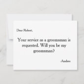 Bent u mijn Groomsman? Uitnodiging (Achterkant)