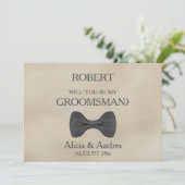 Bent u mijn Groomsman? Uitnodiging (Staand voorkant)