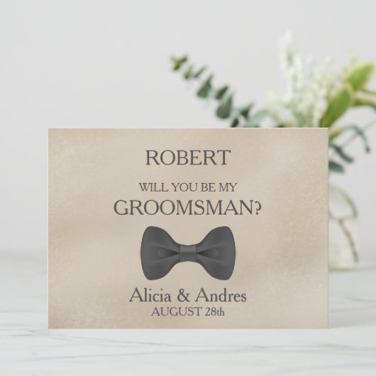 Bent u mijn Groomsman? Uitnodiging (Staand voorkant)