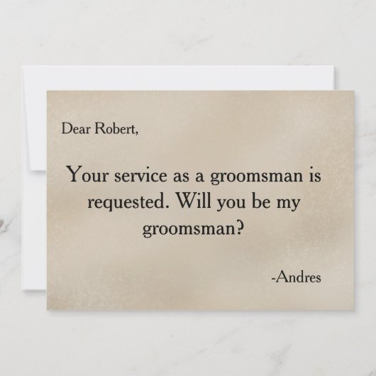 Bent u mijn Groomsman? Uitnodiging (Achterkant)
