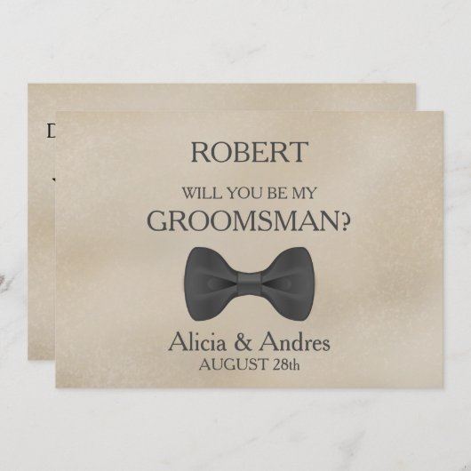 Bent u mijn Groomsman? Uitnodiging (Voorkant / Achterkant)