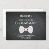 Bent u mijn Groomsman? Uitnodiging (Voorkant / Achterkant)