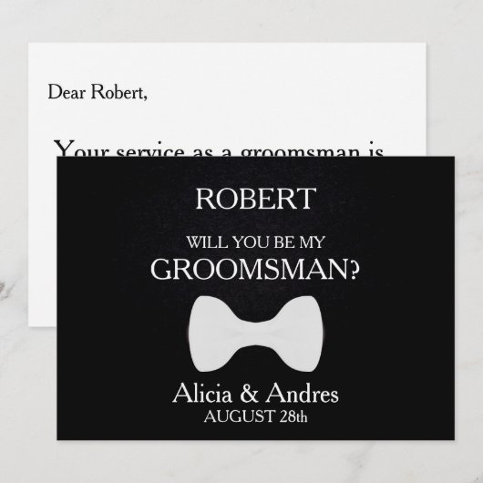 Bent u mijn Groomsman? Uitnodiging (Voorkant / Achterkant)