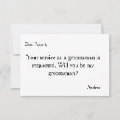 Bent u mijn Groomsman? Uitnodiging (Achterkant)
