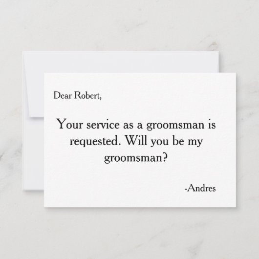 Bent u mijn Groomsman? Uitnodiging (Achterkant)
