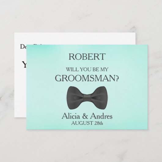 Bent u mijn Groomsman? Uitnodiging (Voorkant / Achterkant)