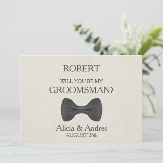 Bent u mijn Groomsman? Uitnodiging (Staand voorkant)