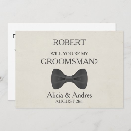 Bent u mijn Groomsman? Uitnodiging (Voorkant / Achterkant)