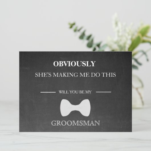 Bent u mijn Groomsman? Uitnodiging (Staand voorkant)