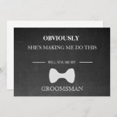 Bent u mijn Groomsman? Uitnodiging (Voorkant / Achterkant)
