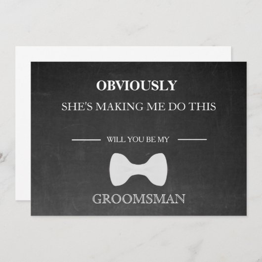 Bent u mijn Groomsman? Uitnodiging (Voorkant / Achterkant)