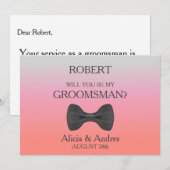 Bent u mijn Groomsman? Uitnodiging (Voorkant / Achterkant)