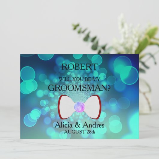 Bent u mijn Groomsman? Uitnodiging (Staand voorkant)