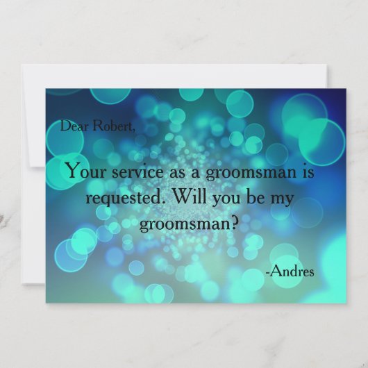 Bent u mijn Groomsman? Uitnodiging (Achterkant)