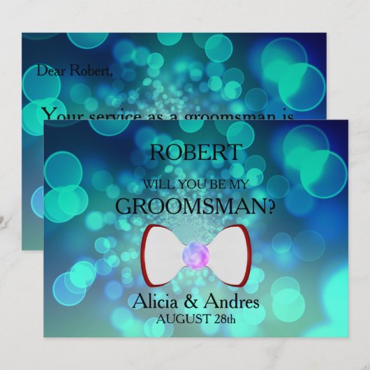 Bent u mijn Groomsman? Uitnodiging (Voorkant / Achterkant)