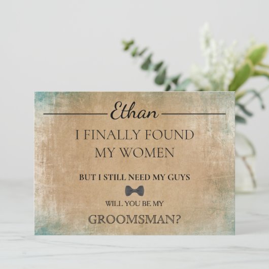 Bent u mijn Groomsman? Uitnodiging (Staand voorkant)