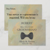 Bent u mijn Groomsman? Uitnodiging (Voorkant / Achterkant)