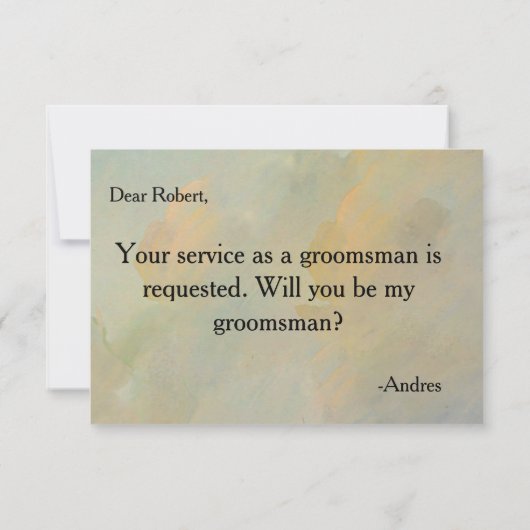 Bent u mijn Groomsman? Uitnodiging (Achterkant)