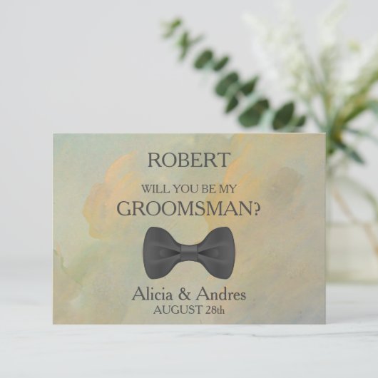 Bent u mijn Groomsman? Uitnodiging (Staand voorkant)