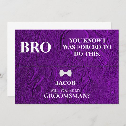 Bent u mijn Groomsman? Uitnodiging (Voorkant / Achterkant)