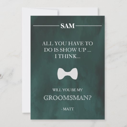 Bent u mijn Groomsman? Uitnodiging (Voorkant)