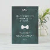 Bent u mijn Groomsman? Uitnodiging (Staand voorkant)