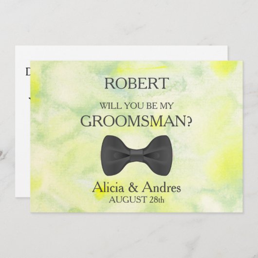 Bent u mijn Groomsman? Uitnodiging (Voorkant / Achterkant)