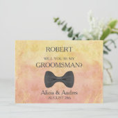 Bent u mijn Groomsman? Uitnodiging (Staand voorkant)