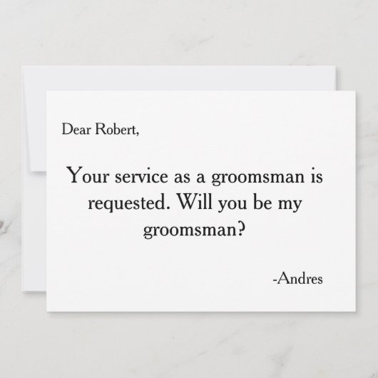 Bent u mijn Groomsman? Uitnodiging (Achterkant)