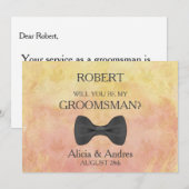 Bent u mijn Groomsman? Uitnodiging (Voorkant / Achterkant)