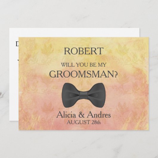 Bent u mijn Groomsman? Uitnodiging (Voorkant / Achterkant)