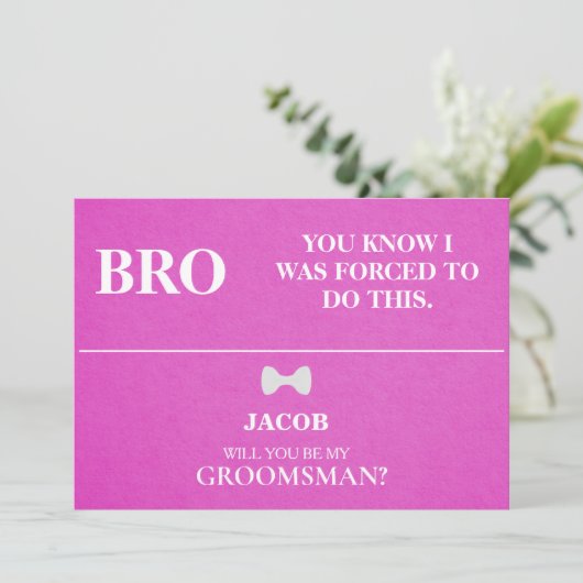 Bent u mijn Groomsman? Uitnodiging (Staand voorkant)