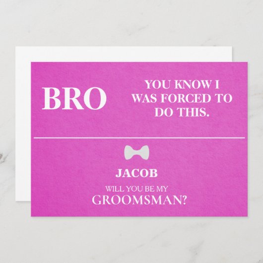 Bent u mijn Groomsman? Uitnodiging (Voorkant / Achterkant)