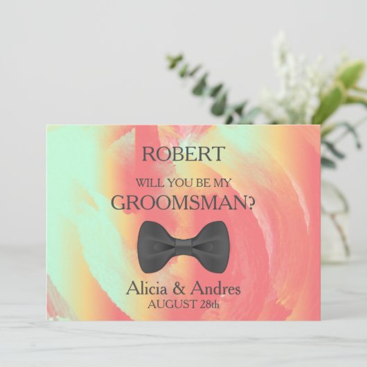 Bent u mijn Groomsman? Uitnodiging (Staand voorkant)