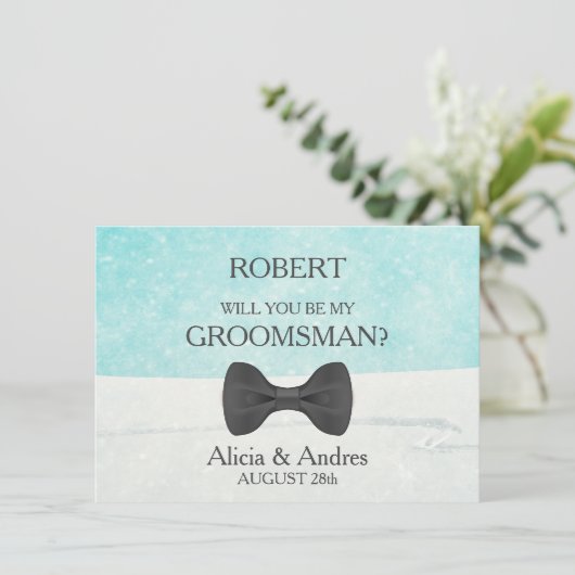 Bent u mijn Groomsman? Uitnodiging (Staand voorkant)