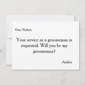 Bent u mijn Groomsman? Uitnodiging (Achterkant)