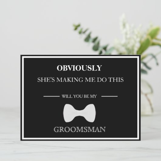 Bent u mijn Groomsman? Uitnodiging (Staand voorkant)