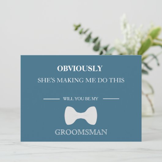 Bent u mijn Groomsman? Uitnodiging (Staand voorkant)