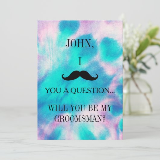 Bent u mijn Groomsman? Uitnodiging (Staand voorkant)