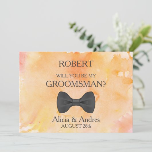 Bent u mijn Groomsman? Uitnodiging (Staand voorkant)