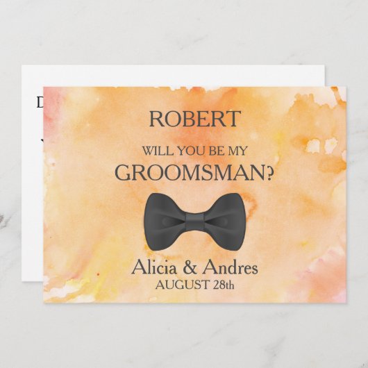 Bent u mijn Groomsman? Uitnodiging (Voorkant / Achterkant)