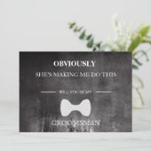 Bent u mijn Groomsman? Uitnodiging (Staand voorkant)